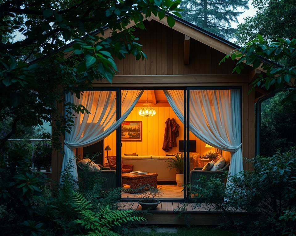 Privatsphäre im Gartenhaus