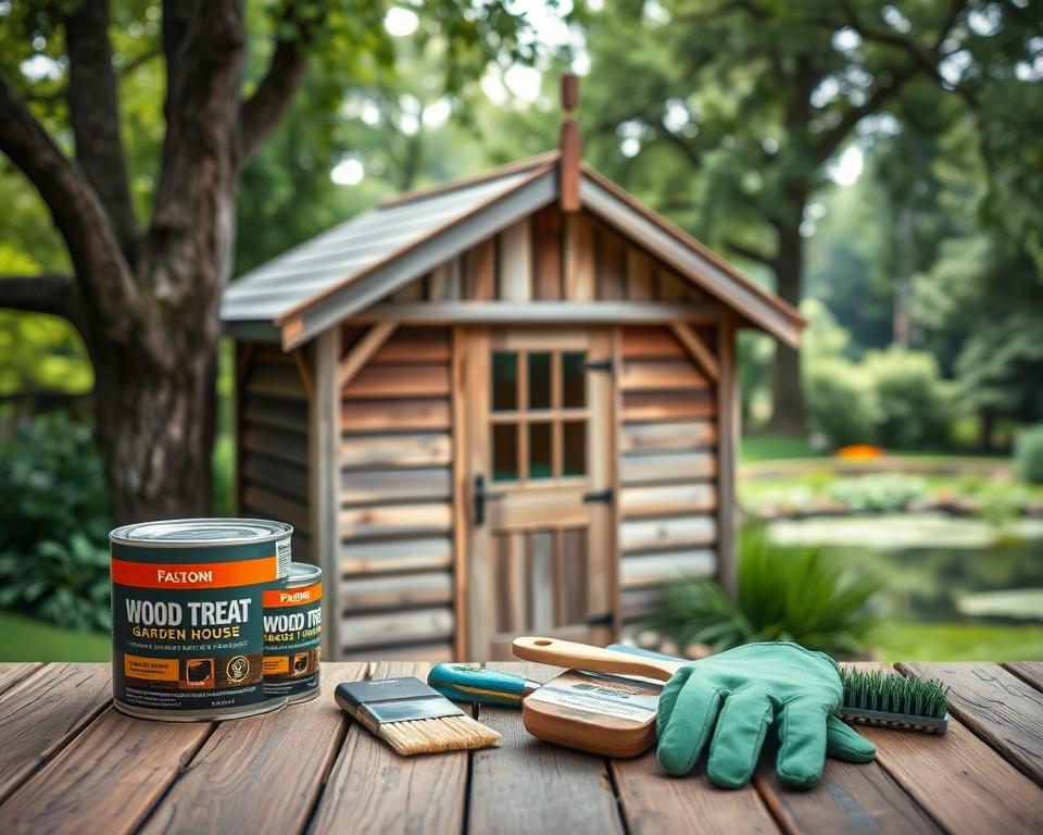 Holzbehandlung Gartenhaus